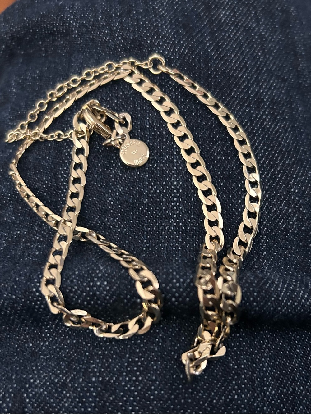 Gold Tone Women's Figaro Chain 18in -Necklace Elizabeth and James
